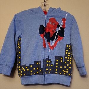 Spider Man light blue zip up hoodie
